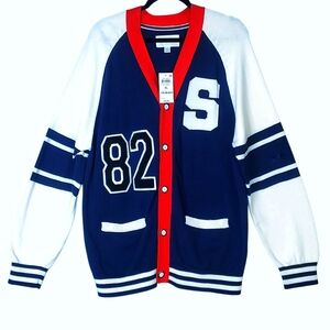 ASO High School Musical (S04E03) XL Sun + Stone Varsity Patch Cardigan RARE NWT